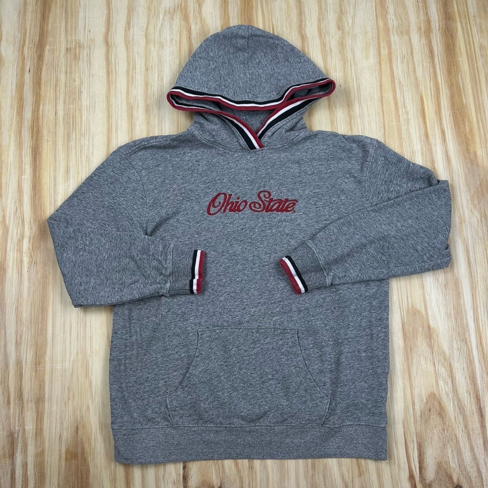 Ohio State Buckeyes Hoodie Sz‎ Small Embroidered Gray TRI-Trim Tailgate Women's